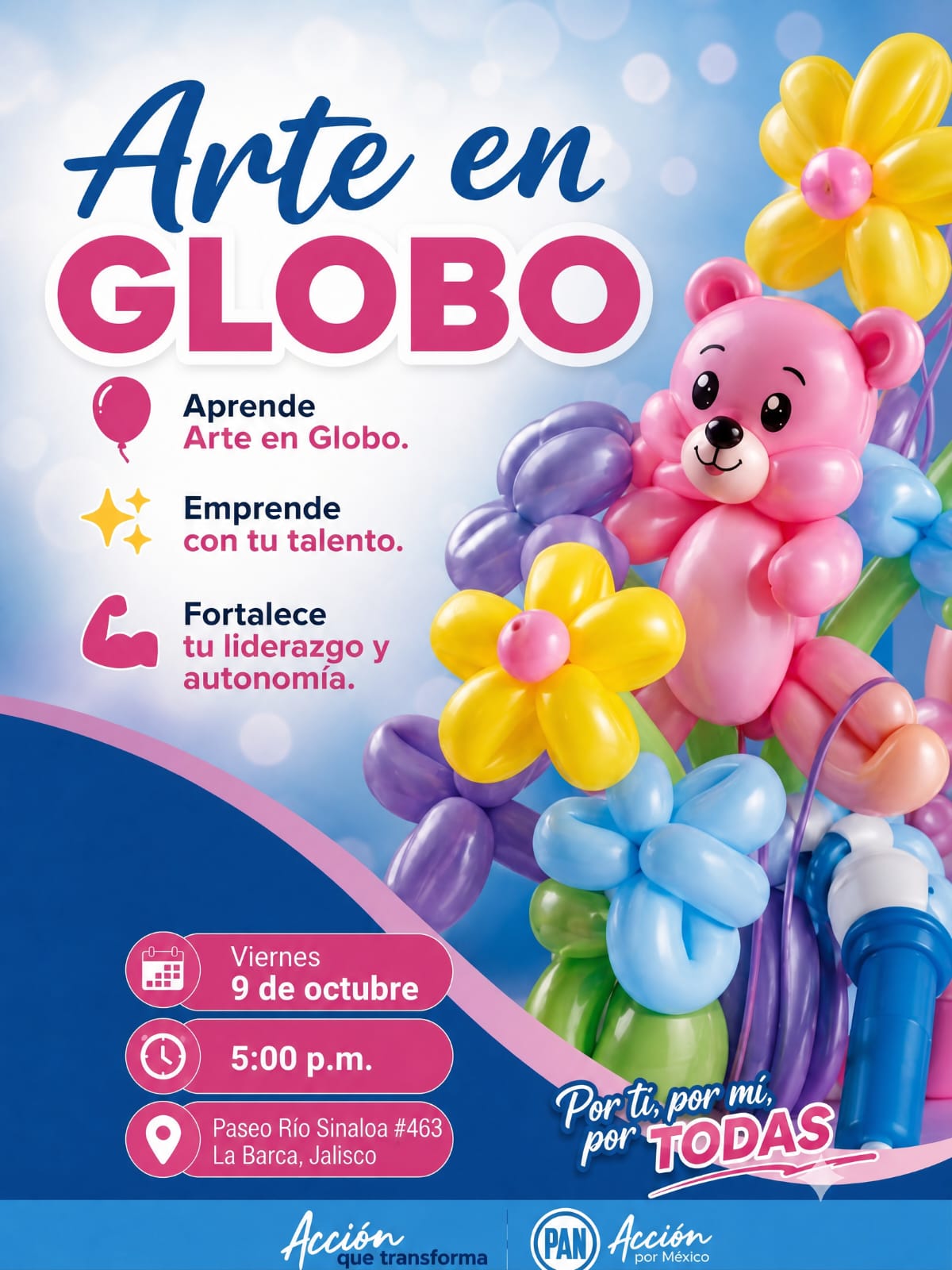 Taller Arte en Globo - Por ti, por mí, por TODAS | PAN La Barca